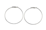 925 Sterling Silver Hoops- USA Product-20mm-30mm-45mm- 2 pieces per order- 1 pairs