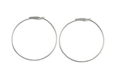 925 Sterling Silver Hoops- USA Product-20mm-30mm-45mm- 2 pieces per order- 1 pairs