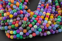 Multi Color JADE Smooth Round- 6mm 8mm 10mm 12mm-Full Strand 15.5 inch Strand AAA Quality