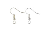 Earring Wire French Hook Earrings, Fish Hook- Silver Plated- Basic Sizing