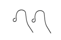 Earring Wire French Hook Earrings, Fish Hook- Enamel Black- Basic Sizing