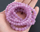 Lilac Plum Jade Bracelet Round Size 6mm and 8mm Handmade In USA Natural Gemstone Crystal Bracelets Handmade Jewelry - approx. 7"