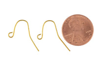 Plain Perfect Sized Earring Wire Earwire FIshhook Fish Hook 21mm - Gold Plated - About 50 pairs / 100 pieces per order