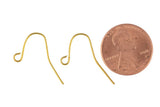 Plain Perfect Sized Earring Wire Earwire FIshhook Fish Hook 21mm - Gold Plated - About 50 pairs / 100 pieces per order