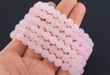 Natural Rose Quartz Bracelet Smooth Round Size 6mm and 8mm 7-7.5" Length Bracelet Crystal Bracelet