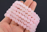 Natural Rose Quartz Bracelet Smooth Round Size 6mm and 8mm 7-7.5" Length Bracelet Crystal Bracelet