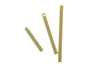 Skinny Square Bar Charm- Gold- 2.5 thick- 20mm, 30mm and 40mm
