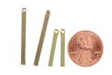 Skinny Square Bar Charm- Gold- 2.5 thick- 20mm, 30mm and 40mm