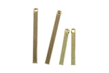 Skinny Square Bar Charm- Gold- 2.5 thick- 20mm, 30mm and 40mm