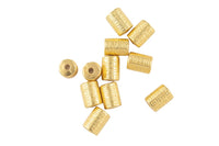 Brushed Gold Plated Barrel Beads - 6mm X 8mm