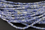 Sodalite beads rectangular tube tubular beads 15.5" 4x13mm