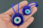 Round Glass Evil Eye Focal Bead 1 inch and 1.5 inch