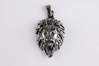 Majestic Gold Lion Head Pendant High Quality Gunmetal Plated Brass 1x2 inch