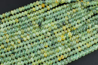 Natural Prehnite, High Quality in Faceted Roundel, 6mm, 8mm, 10mm- Full 15.5 Inch strand Gemstone Beads