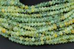 Natural Prehnite, High Quality in Faceted Roundel, 6mm, 8mm, 10mm- Full 15.5 Inch strand Gemstone Beads