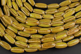 8x20mm Ceramic Smooth Tubular -15 inches per strand- Olive