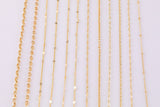 16" Dainty 14k Gold Necklace Satellite Chains for Layering - 16" with extender