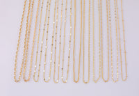 16" Dainty 14k Gold Necklace Satellite Chains for Layering - 16" with extender