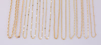 16" Dainty 14k Gold Necklace Satellite Chains for Layering - 16" with extender