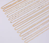 16" Dainty 14k Gold Necklace Satellite Chains for Layering - 16" with extender