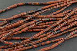 Mahogany Jasper beads tube tubular beads 15.5" 4x13mm