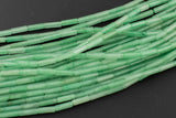 Natural Green Aventurine Jasper beads tube tubular beads 15.5" 4x13mm