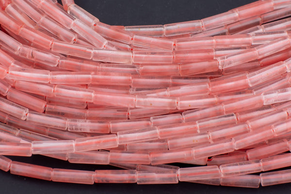 Cherry Quartz beads tube tubular beads 15.5" 4x13mm