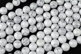Natural Smooth White Howlite Beads Jasper Round 4mm, 6mm, 8mm, 10mm, 12mm, 14mm-Full Strand 15.5 inch Strand- AAA Quality Gemstone Beads
