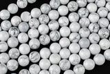 Natural Smooth White Howlite Beads Jasper Round 4mm, 6mm, 8mm, 10mm, 12mm, 14mm-Full Strand 15.5 inch Strand- AAA Quality Gemstone Beads