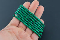 Malachite - 2x4mm Heishi Stretchy Bracelet- 7 inches