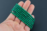 Malachite - 2x4mm Heishi Stretchy Bracelet- 7 inches