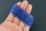Navy Blue Quartz- 2x4mm Heishi Stretchy Bracelet- 7 inches