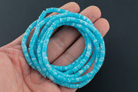 Larimar Quartz - 2x4mm Heishi Stretchy Bracelet- 7 inches