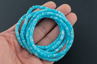 Larimar Quartz - 2x4mm Heishi Stretchy Bracelet- 7 inches