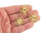 Brass earrings-Earring copper accessories-Earring pendant-Brass earring charms-Earring connector-Brass jewelry-Sun shape earrings- 26mm