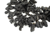 Natural Tektite Beads Freeform Drops Drilled Black Meteorite Cosmic Gems Rough Raw Gemstone 15.5" Strand