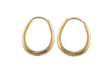 Circle Earring Round U Shaped Hoops- Solid Brass- 12x15mm- 2mm thick