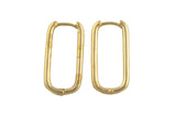 Circle Earring Round U Shaped Hoops- Solid Brass- 11x22mm- 2mm thick