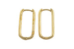 Circle Earring Round U Shaped Hoops- Solid Brass- 11x22mm- 2mm thick