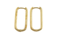 Circle Earring Round U Shaped Hoops- Solid Brass- 11x22mm- 2mm thick