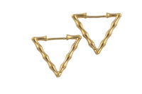 Circle Earring Triangle Hoops- Solid Brass- 24mm- 3mm thick