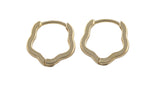 Circle Earring Flower Round Circle Hoops- Solid Brass- 13mm- 2mm thick