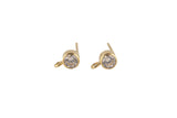 Gold Filled CZ Earring Stud with Open Ring- 14/20 Gold Filled- USA Product- 2 pcs per order