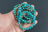 Bracelet Natural Smooth Burmese Turquoise Bracelets 8mm Stackable Round Natural Gemstone Crystal Bracelets - Handmade - 7.5" Bracelet