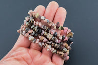 Natural Flower Rhodonite Stretchy String Bracelet Natural Gemstone Crystal Bracelets Handmade Jewelry Bracelet Crystal Bracelet