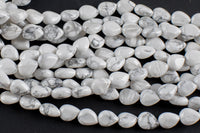 Natural Howlite-Heart Shape-8x10mm-Special Shape- Full Strand Gemstone Beads