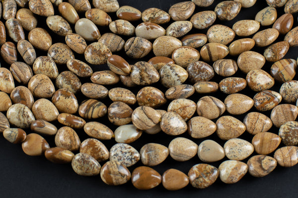 Natural Picture Jasper -Heart Shape-8x10mm-Special Shape- Full Strand Gemstone Beads