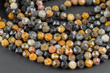 Natural Petrified Wood- Hexagon Shape- Grade A High Quality- 8mm and 10mm- Full Strand 16" AAA Quality Gemstone Beads