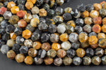 Natural Petrified Wood- Hexagon Shape- Grade A High Quality- 8mm and 10mm- Full Strand 16" AAA Quality Gemstone Beads