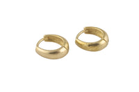 Circle Earring Oval Drop Hoops- Solid Brass-12mm
